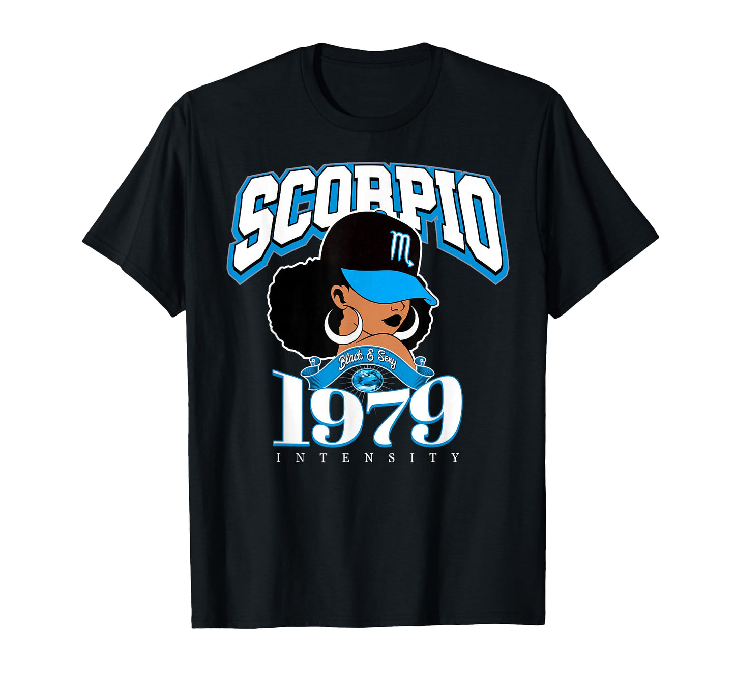 Scorpio 1979 Afro Queen Zodiac Birthday Gifts T-Shirt
