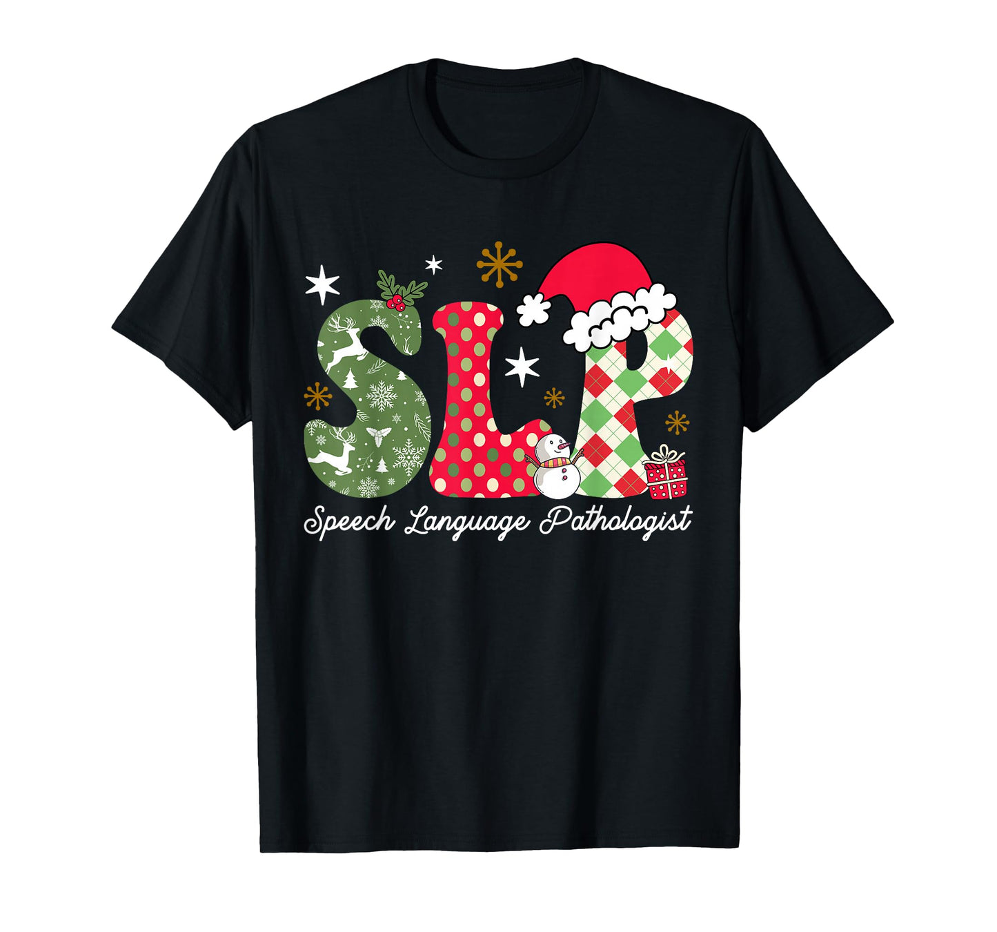 Christmas Speech Language Pathologist SLP Speech Therapy T-Shirt
