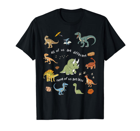 All of Us are Different Dinosaur Neurodiversity SPED Teacher T-Shirt