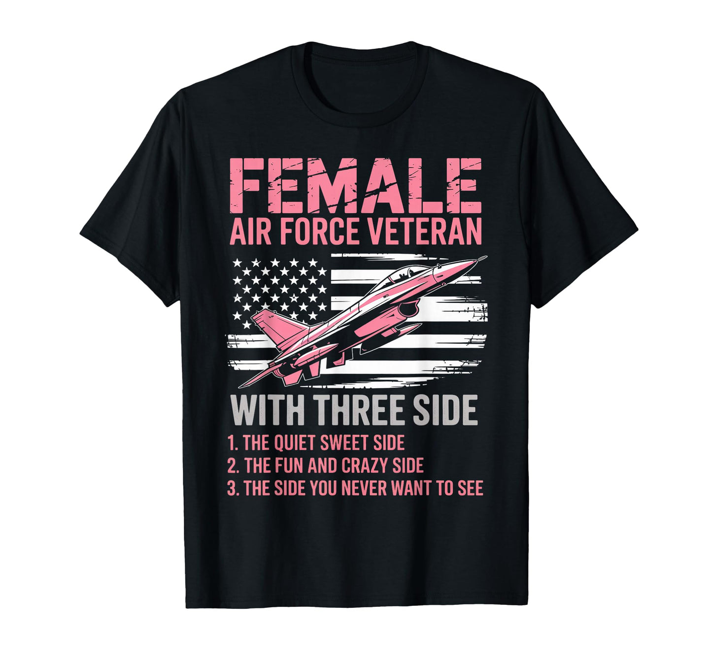 Female Air Force American Patriotic Fighter Pilot Veteran T-Shirt