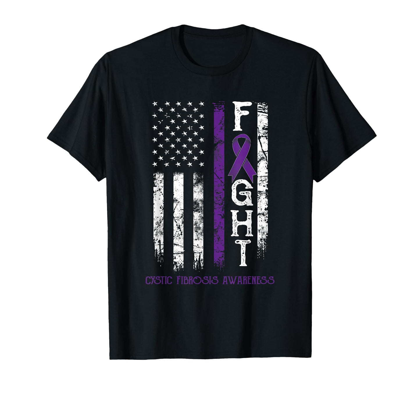 Cystic Fibrosis Warrior US Flag T-Shirt