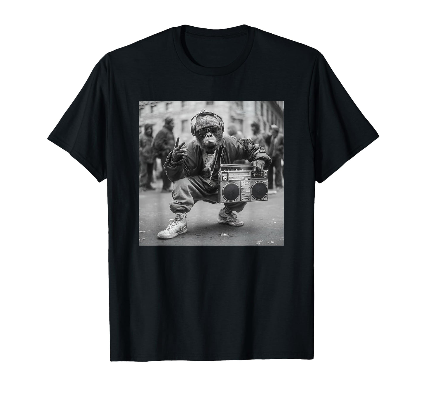 Ghetto Monkey Gangster Men Women Kids Funny Monkey T-Shirt