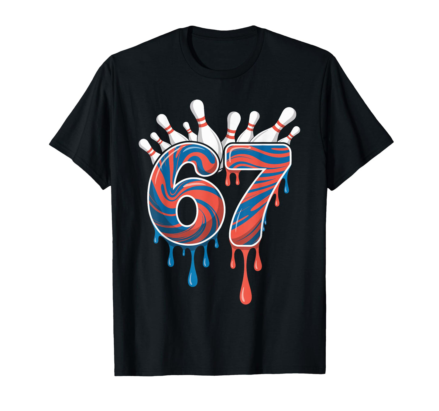 Bowling Ball 67 Six Seven Alpha Slang 6 7 Meme Kids Teacher T-Shirt