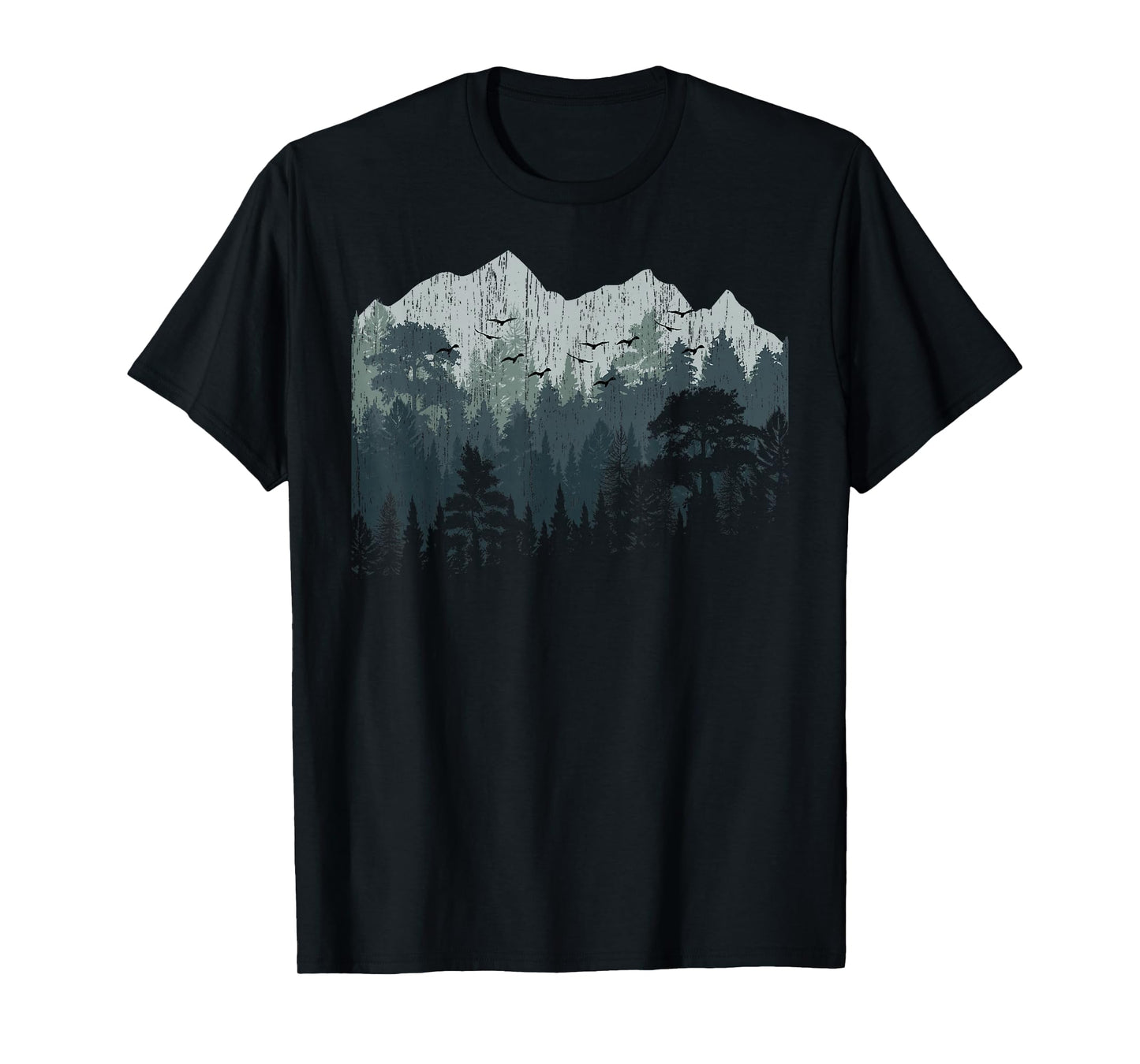 Mountain Nature Hiking Wildlife Trees Outdoor Forest Camping T-Shirt