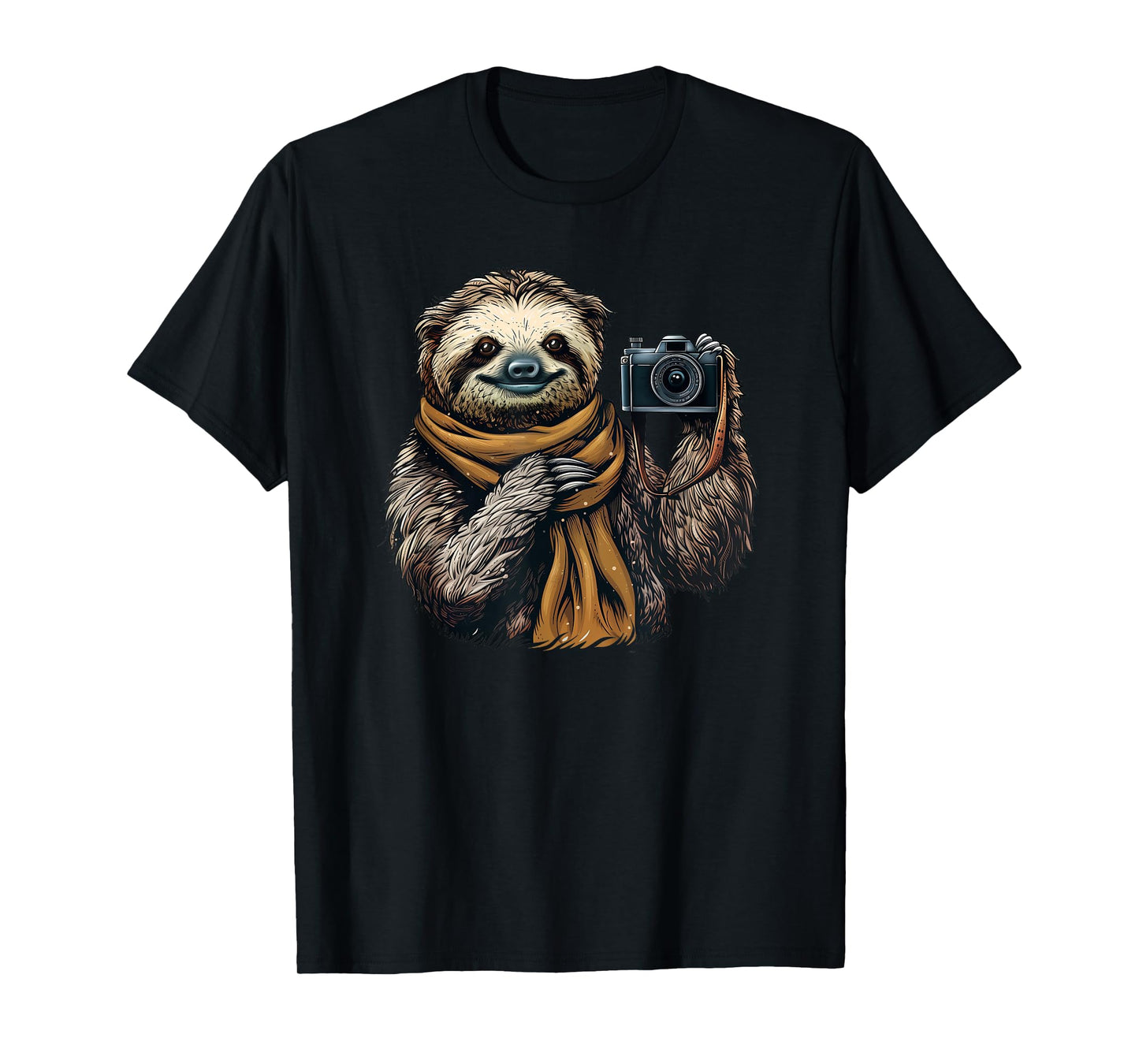 Sloth With A Camera - Sloth Lovers - Cute Sloth Photographer T-Shirt