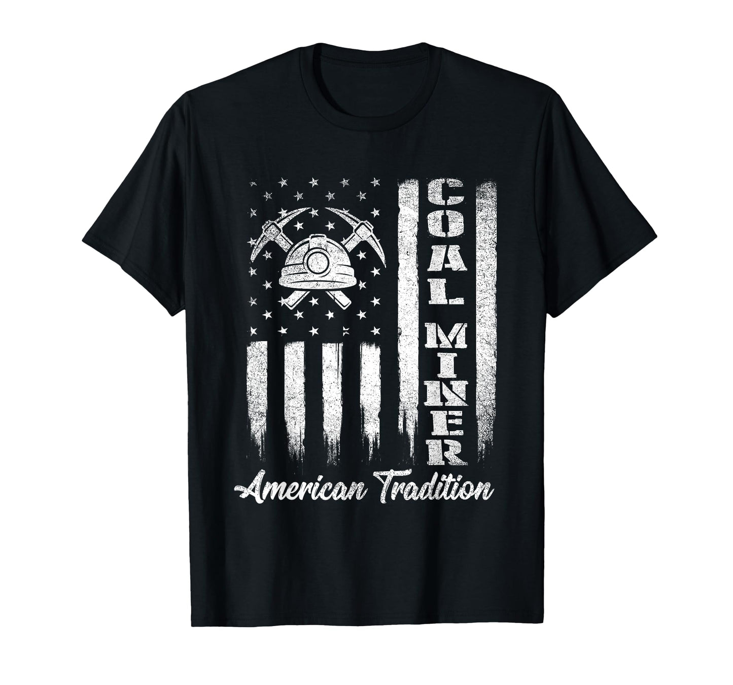 Coal Miner - USA Flag Patriotic Underground Mining Laborer T-Shirt