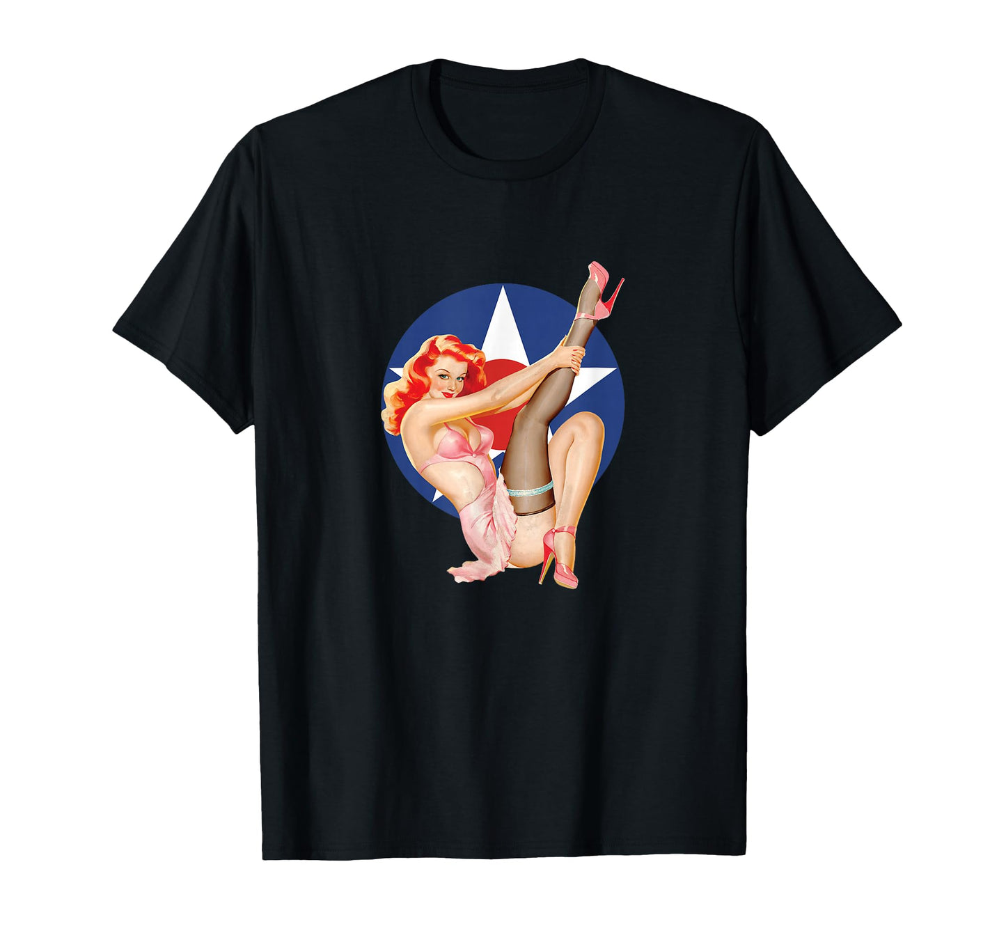 Vintage Patriotic Pinup Girl T-Shirt