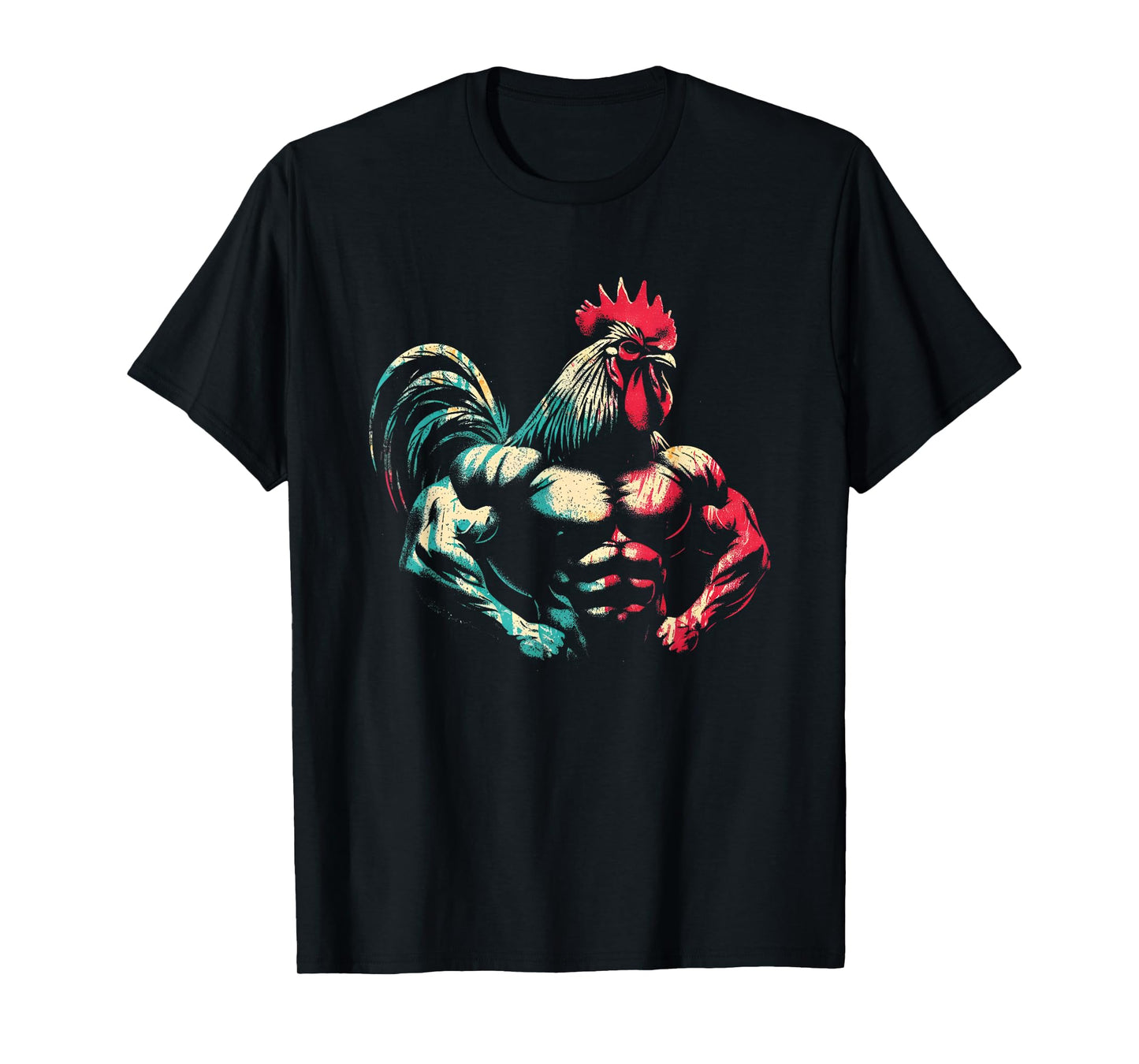 Bodybuilder Rooster - Funny Weightlifting Rooster Workout T-Shirt