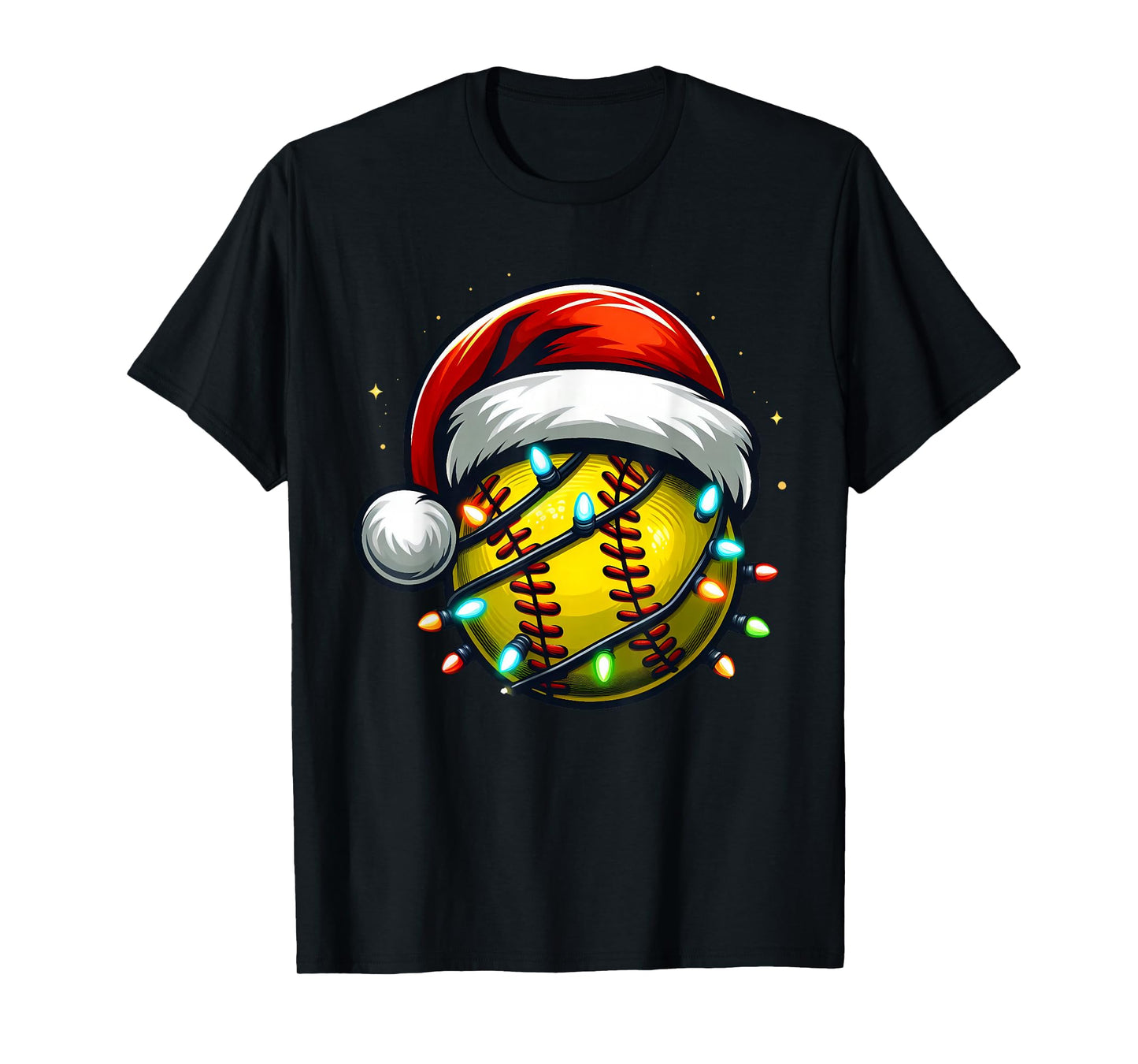Christmas Softball Xmas Santa Softball Lover Boys Girls Kids T-Shirt