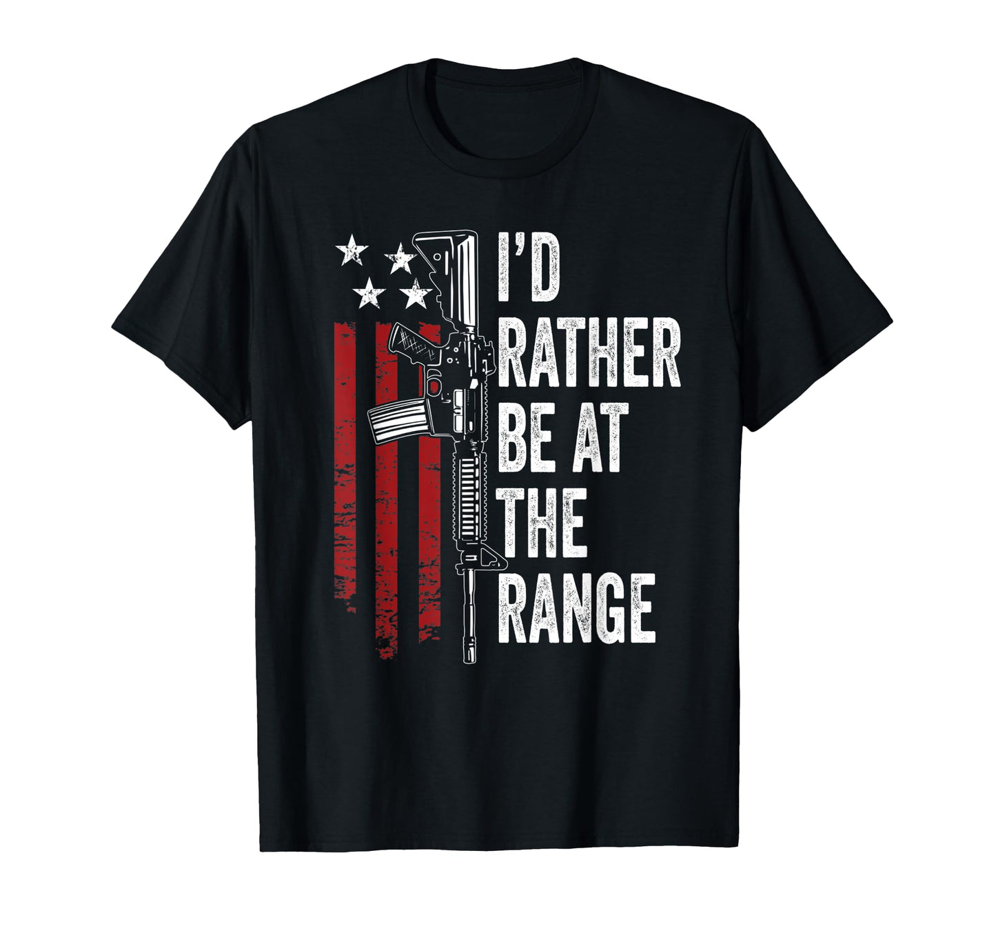 I'd Rather Be At The Gun Range - USA Flag Funny Guns Owner T-Shirt