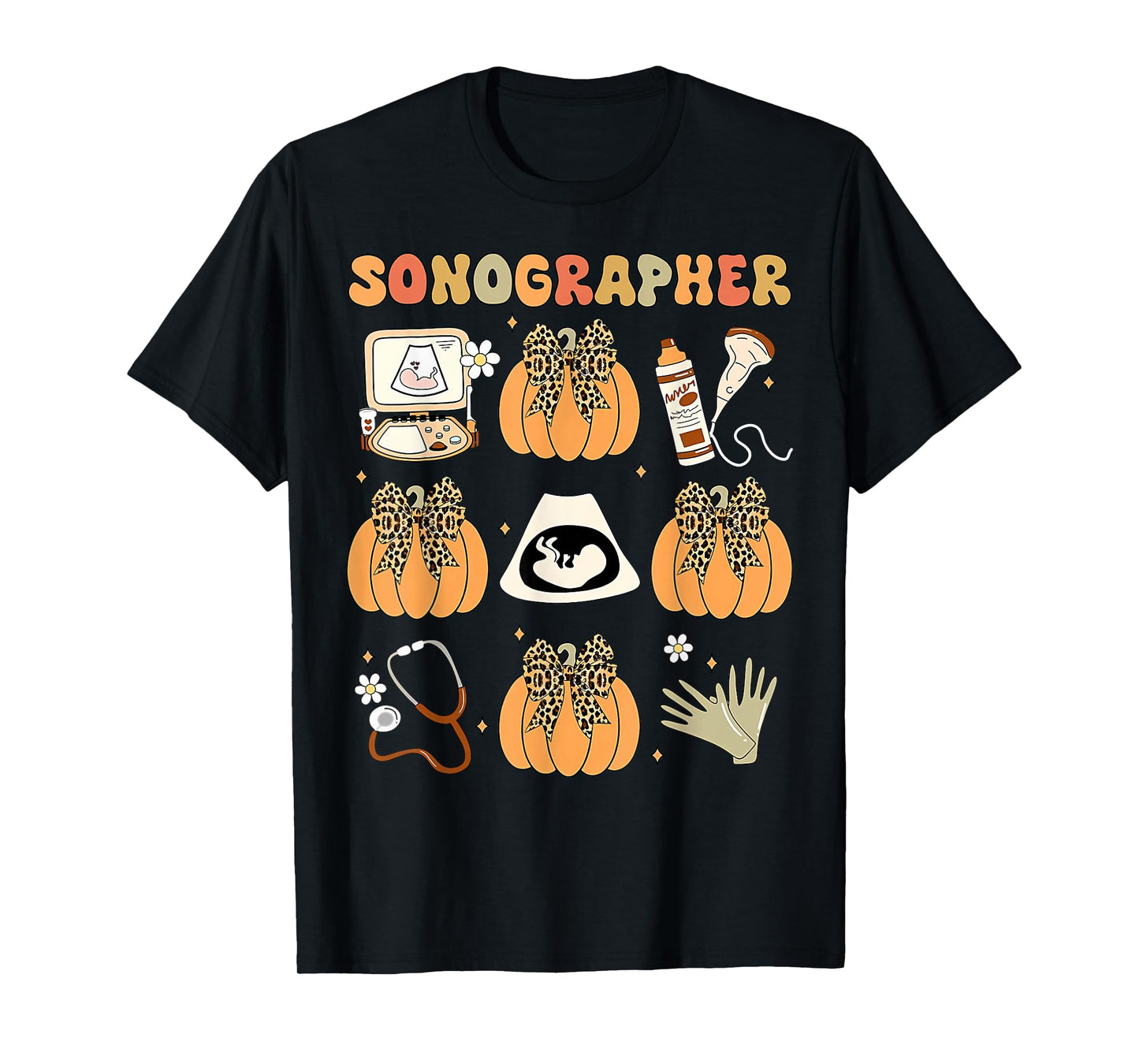 Coquette Sonographer Fall Ultrasound Tech Nurse Thanksgiving T-Shirt