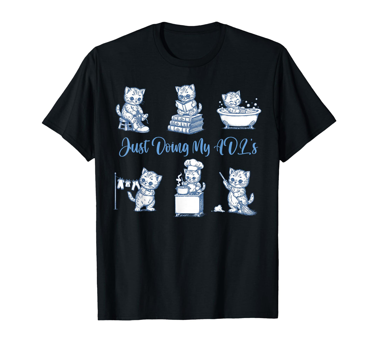 Occupational Therapy Cat Doing ADLs OTA Therapist Assistant T-Shirt