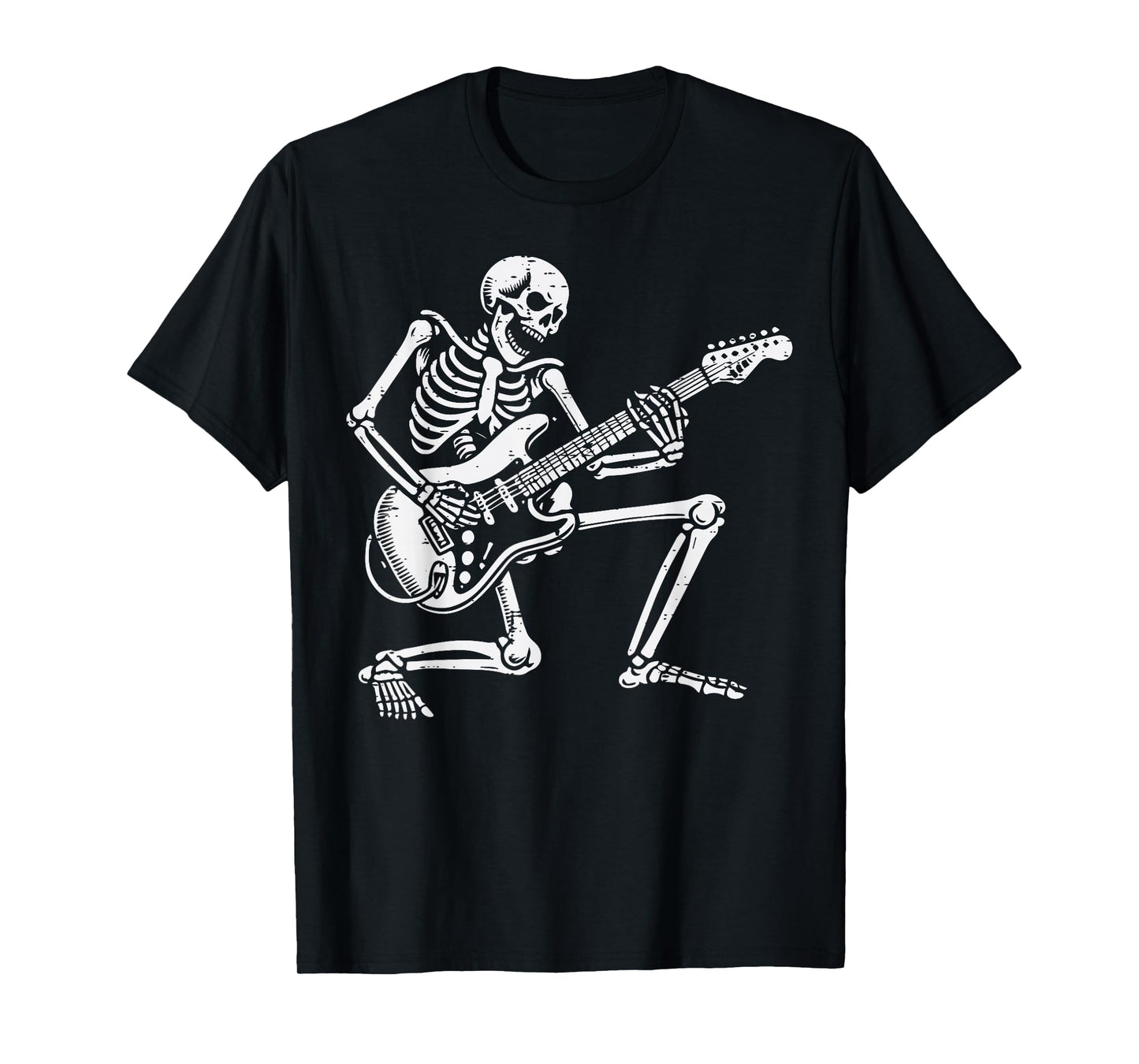 Rocker Skeleton Electric Guitar Rock Music Men Boys Kids T-Shirt