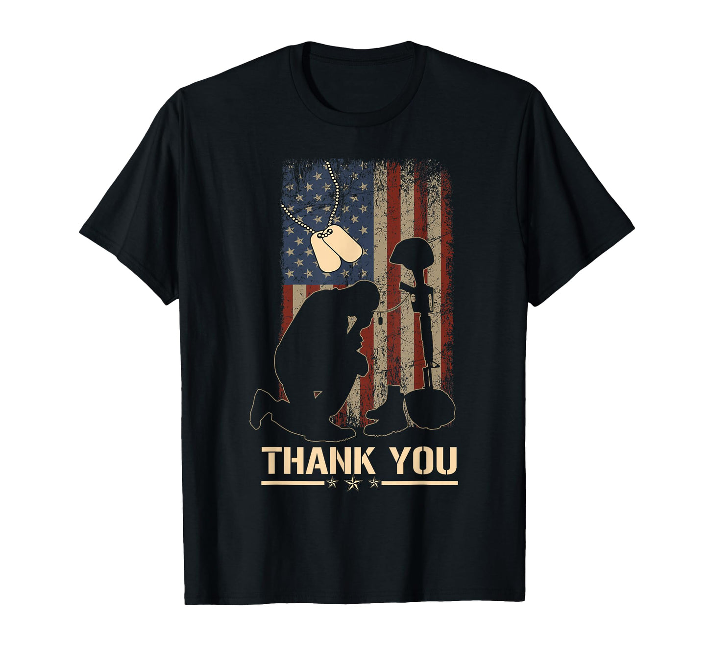 American Flag Thank You Veterans Military Appreciation T-Shirt