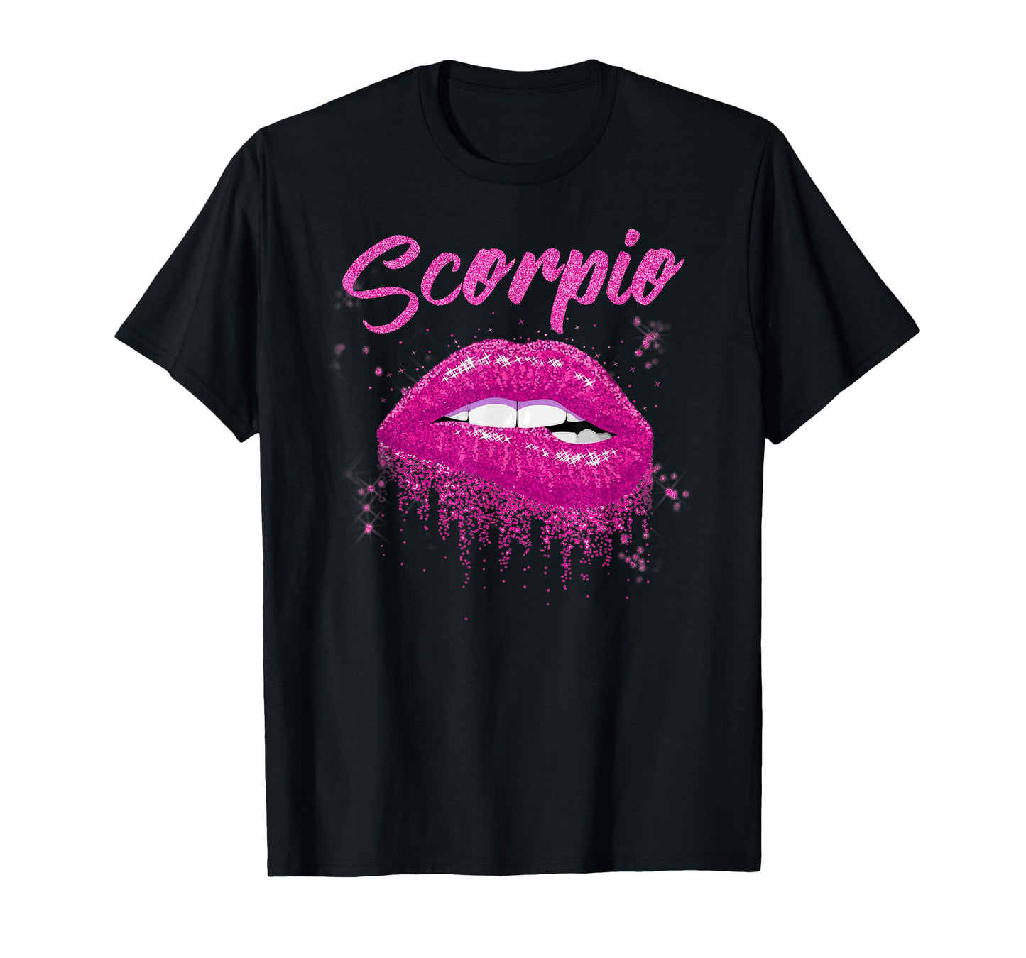 Scorpio Zodiac Birthday Pink Lips T-Shirt for Black Women T-Shirt