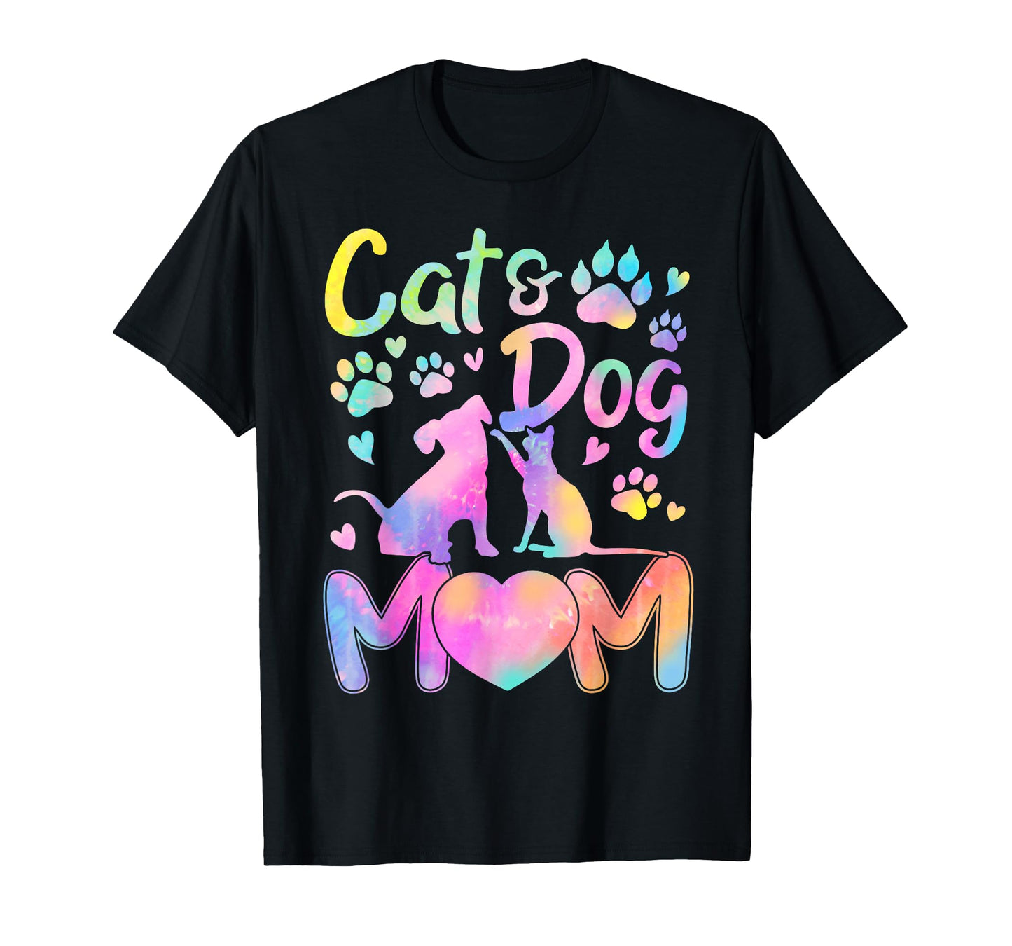 Cat Mom Dog Mom Girl Women Mother's Day Pet Lover Tie Dye T-Shirt