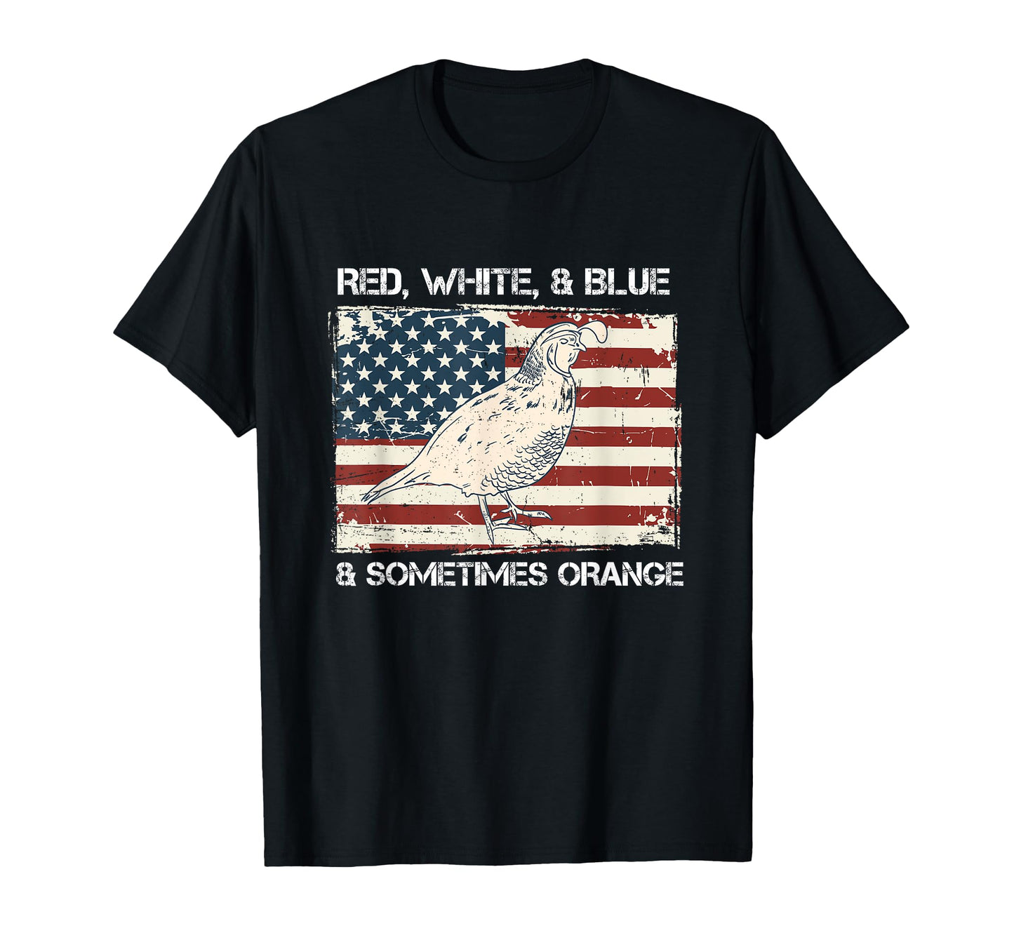 American Flag Quail Hunting Patriotic T Shirt Gift T-Shirt for Women Kids Men