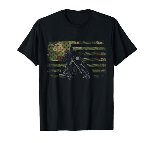 American Flag Motorcycle Women Kids Men T-Shirt