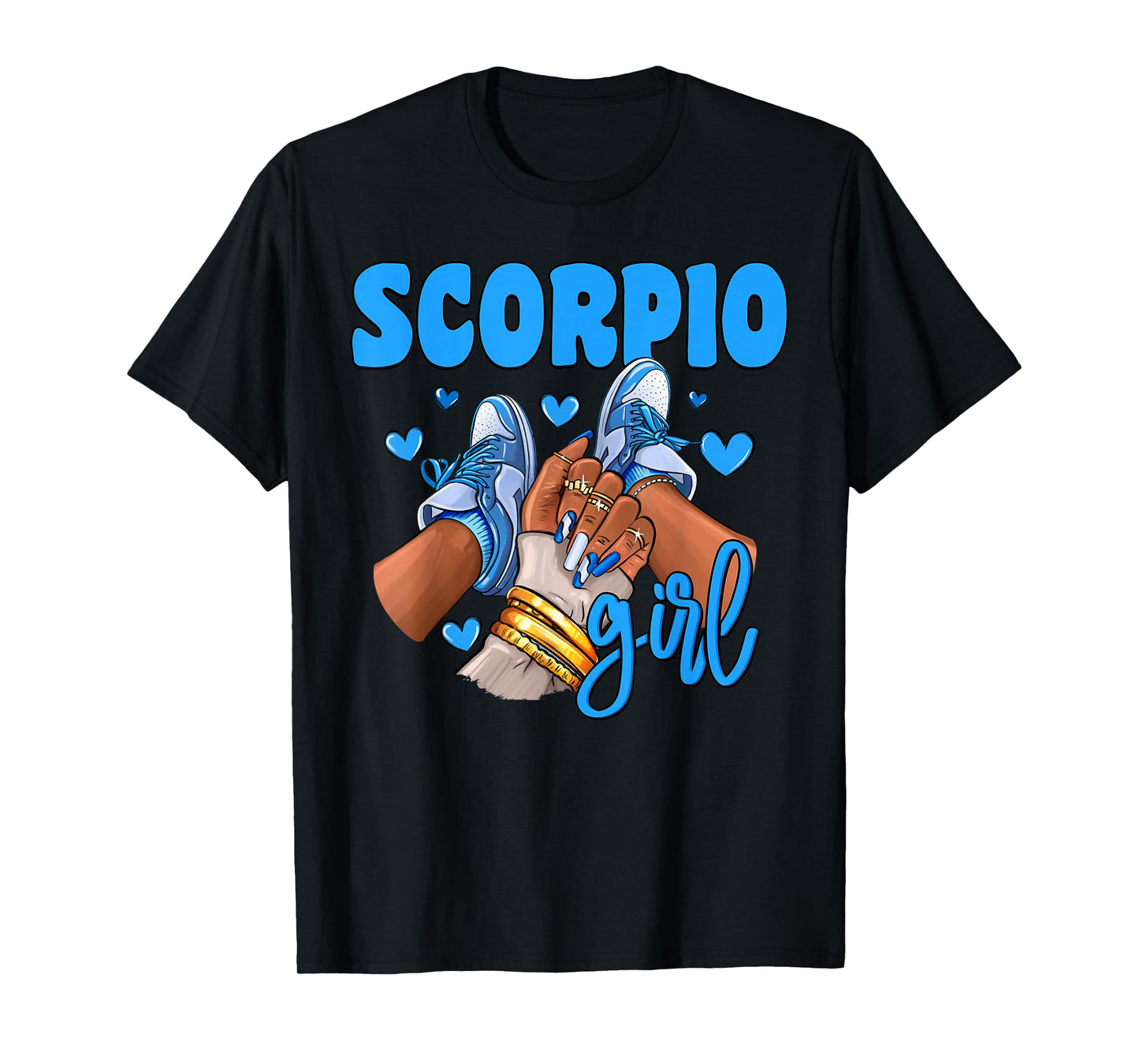 Scorpio Girl Sneakers Astrology Zodiac Sign Black Women T-Shirt