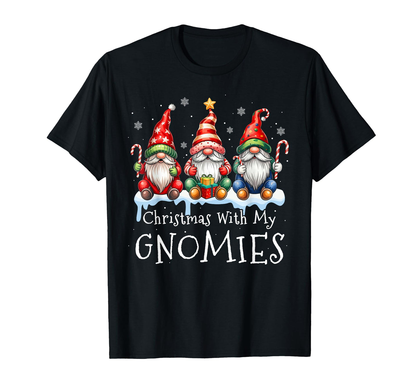 Christmas with My Gnomies Buffalo Plaid Gnome Family Women T-Shirt