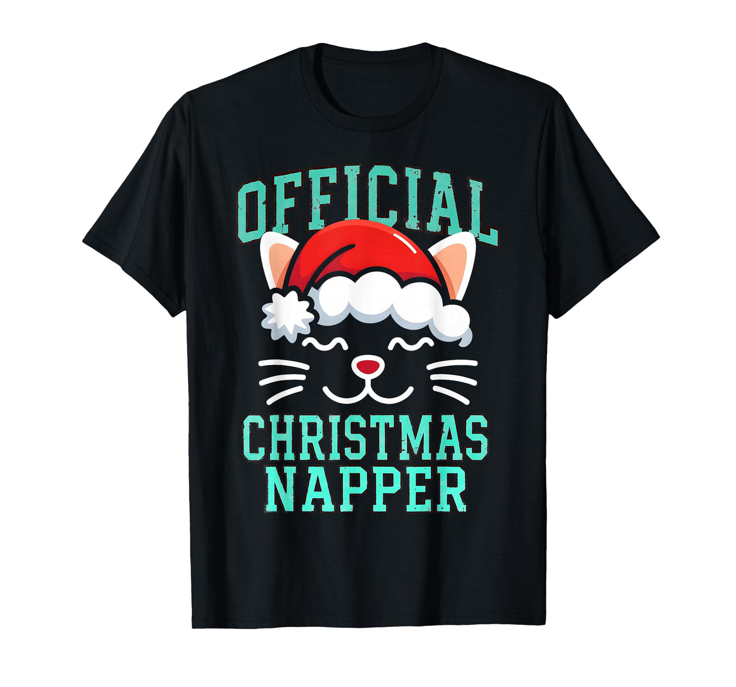 Official Christmas Napper Funny Lazy Cat Lover Holiday Men T-Shirt