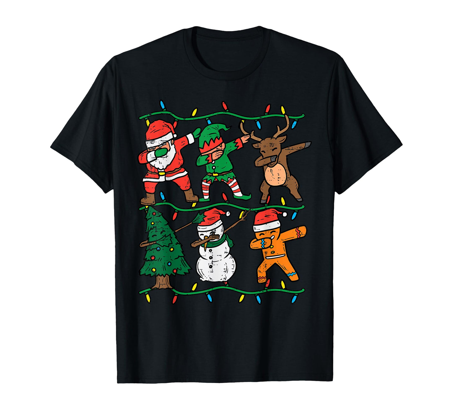 Dabbing Santa Elf Xmas PJs Christmas Men Girl Youth Boy Kids T-Shirt