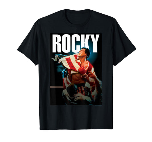 Rocky IV American Flag Portrait T-Shirt Small