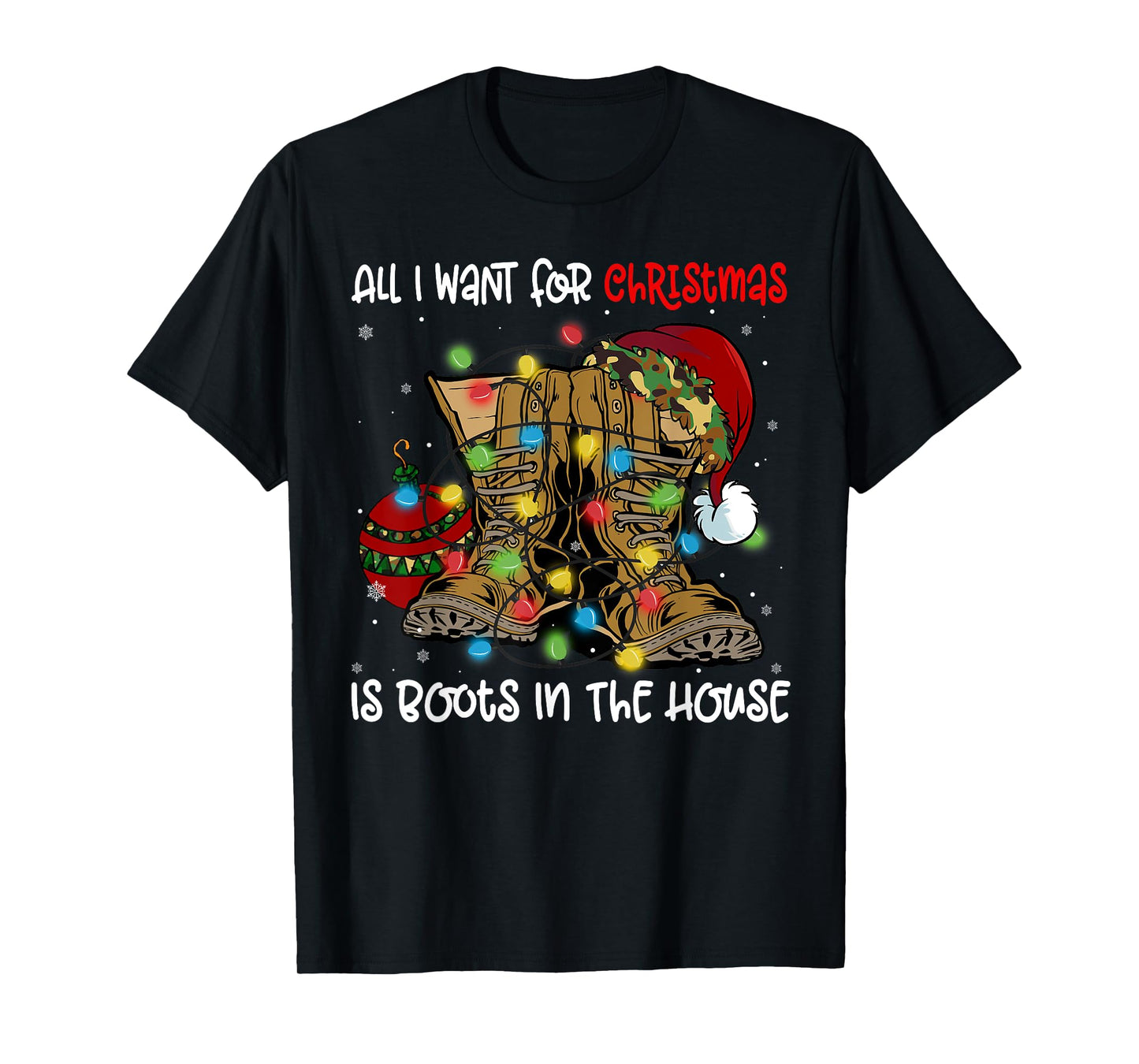 All I Want For Christmas Is Boots In The House Santa Hat T-Shirt