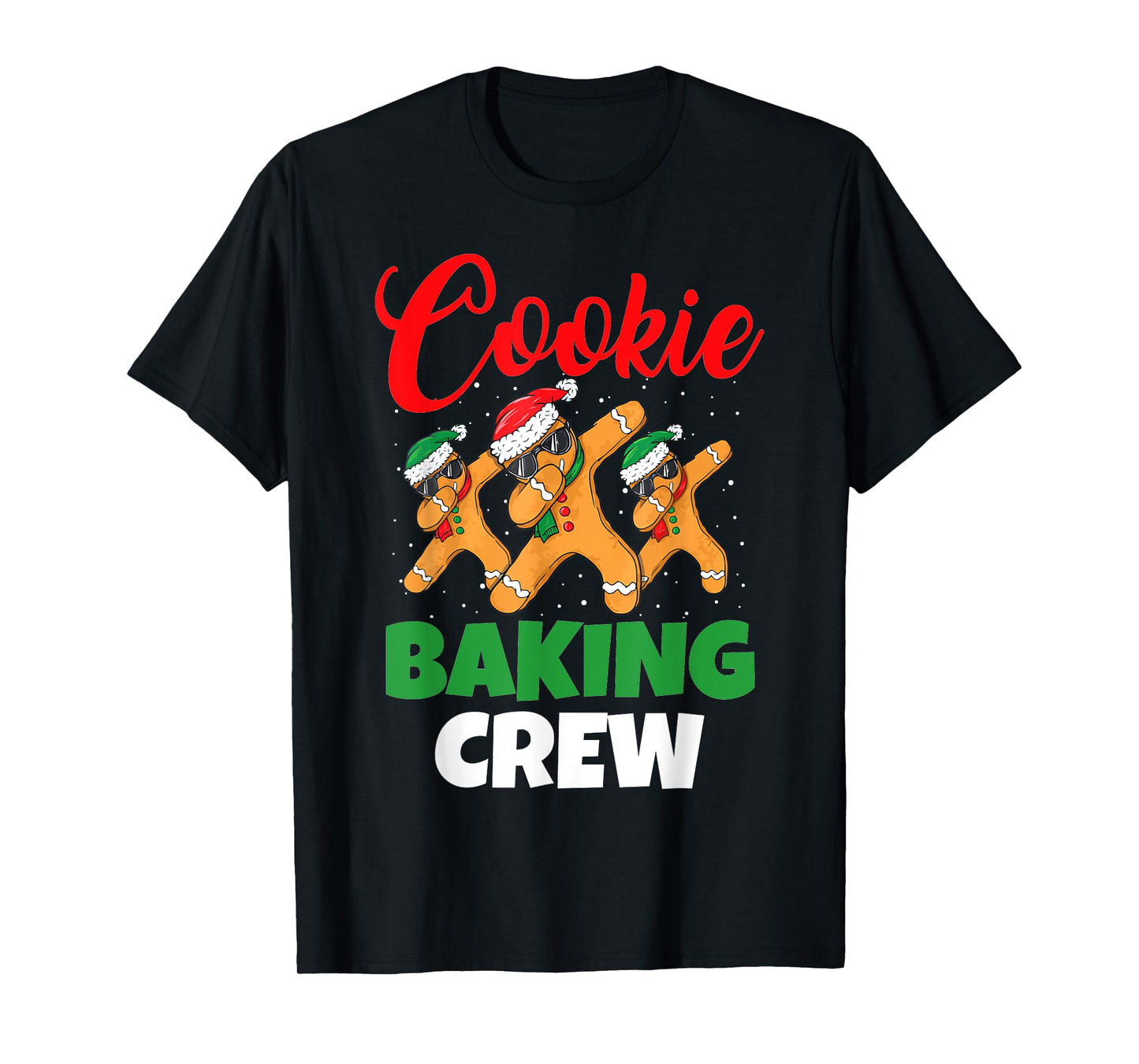 Cookie Baking Crew Dabbing Gingerbread Men Christmas Hats T-Shirt