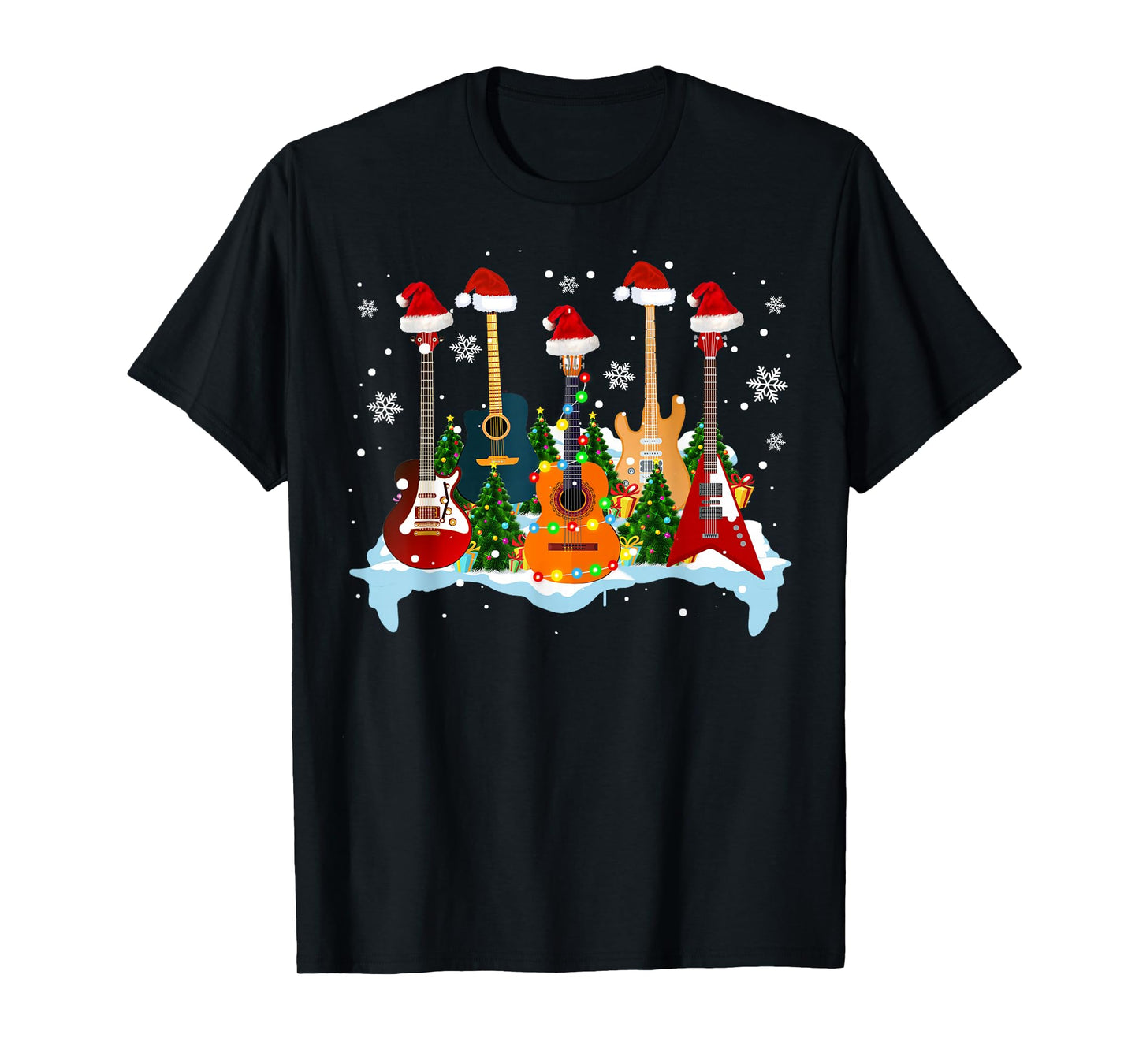 Christmas Guitar Tree Funny Guitarist Christmas T-Shirt