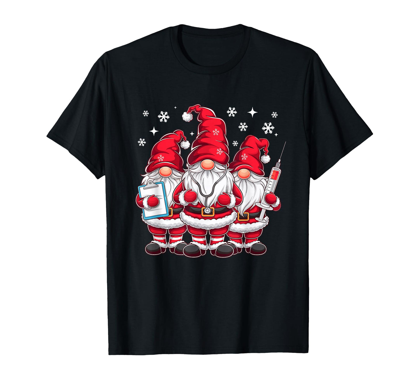 Cute Nursing Christmas Gnomes Xmas Medical Scrub Top Nurse T-Shirt
