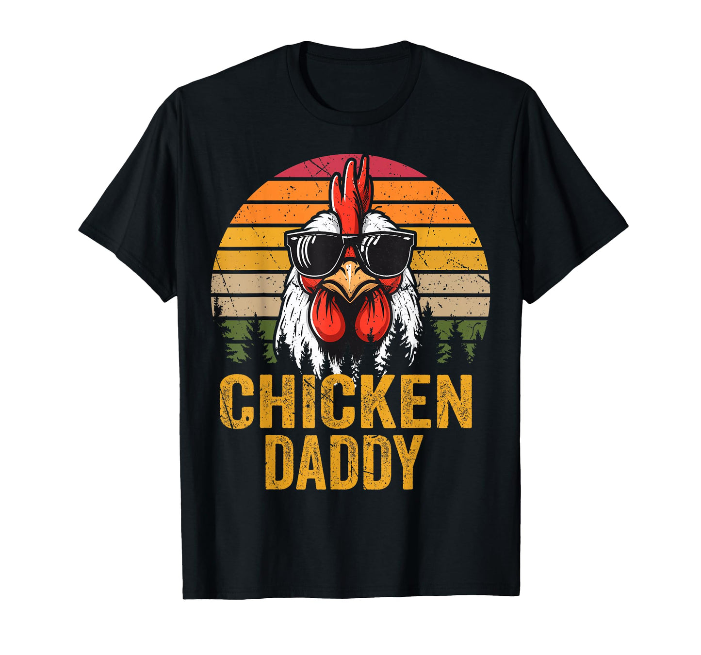 Chicken Daddy Vintage Rooster For Dad Farmer Fathers Day Men T-Shirt