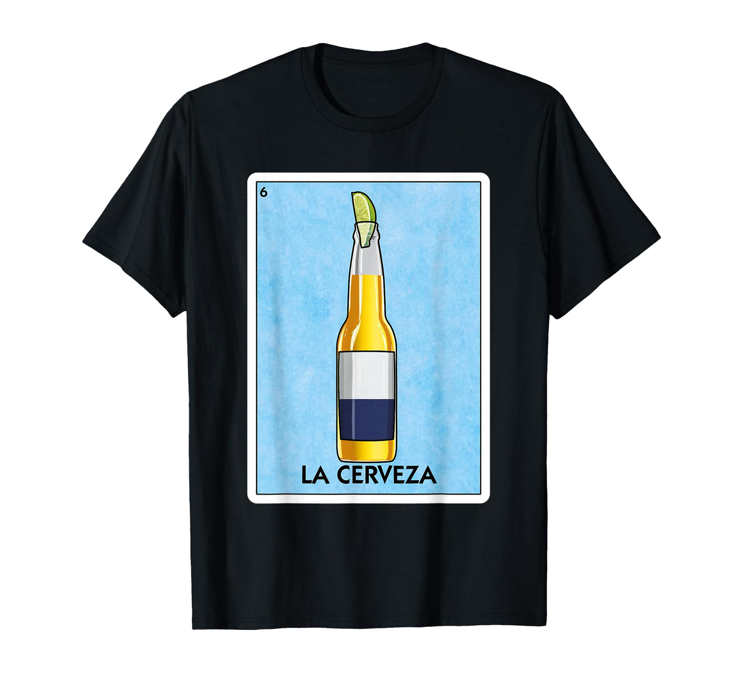 La Cerveza Mexican Beer with Lime Mexican Card Game T-Shirt Small