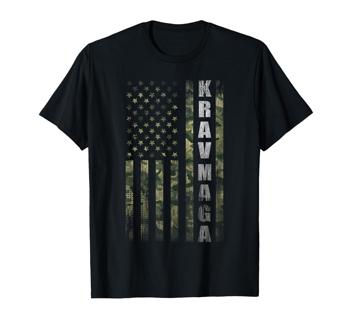 Krav MAGA USA American Flag Camo Fan Vintage T-Shirt