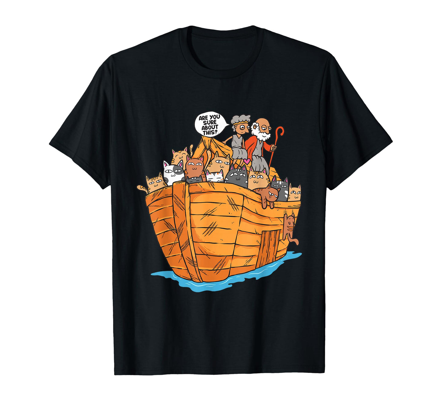 Noah's Ark Boat with Cats Religious Christian Cat Lover T-Shirt