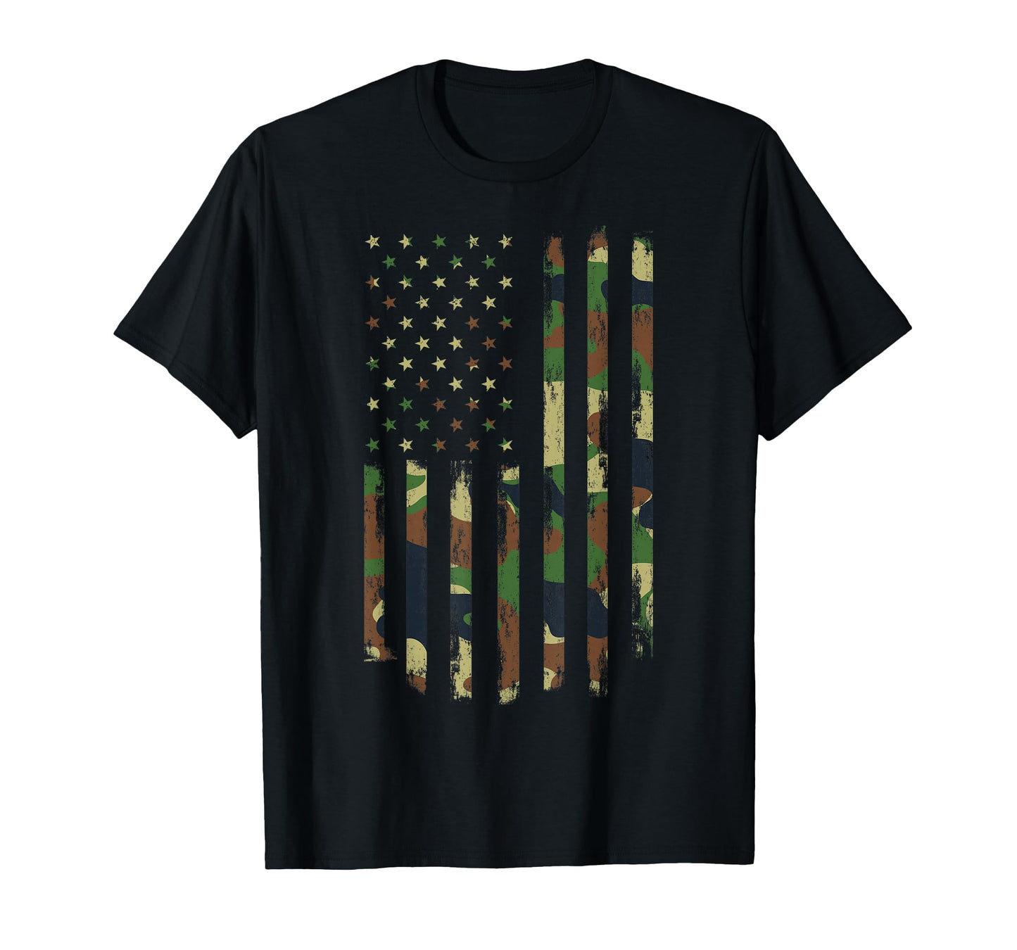 Camo American Flag USA Kids Camouflage Camo American Flag T-Shirt