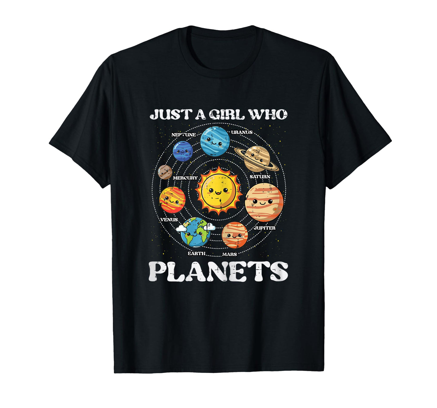 Just Girl Who Loves Planets Space Galaxy Girls Kids Toddler T-Shirt