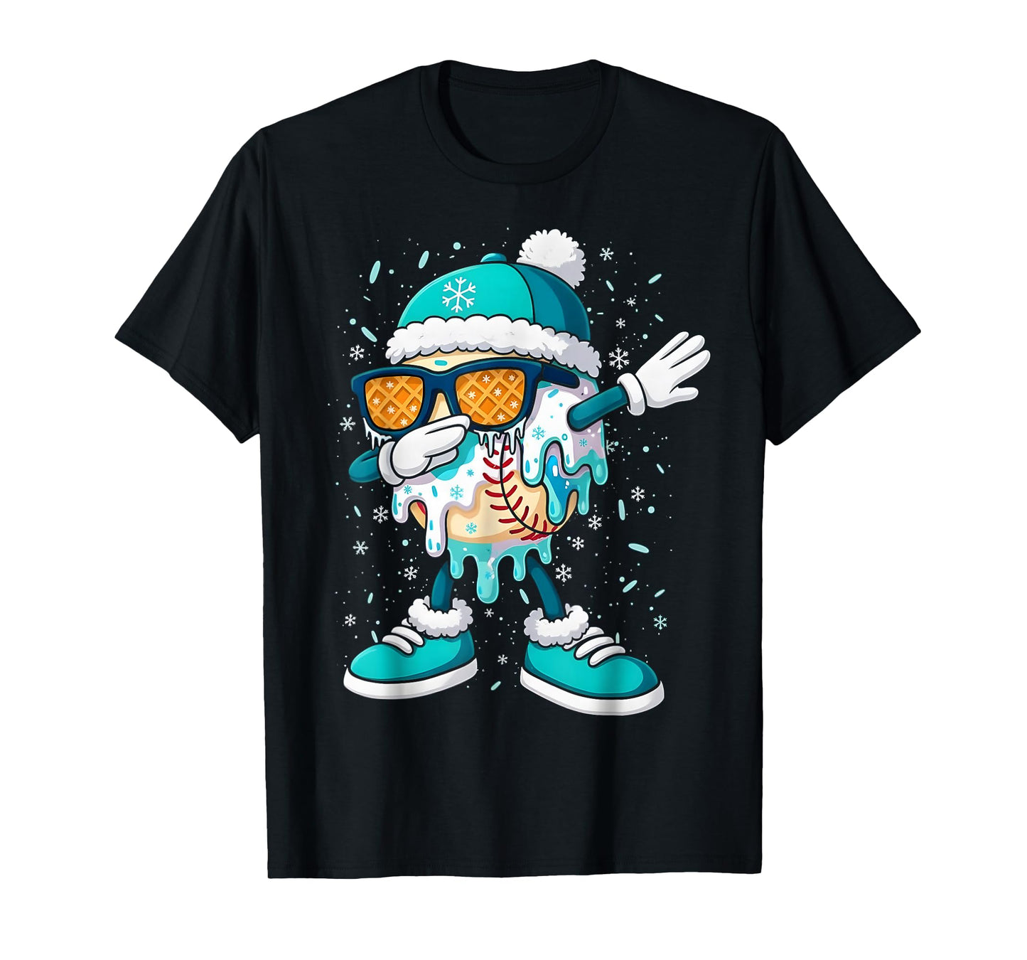 Ice Cream Baseball Drip Home Plate Bats Cool for Boys Youth T-Shirt