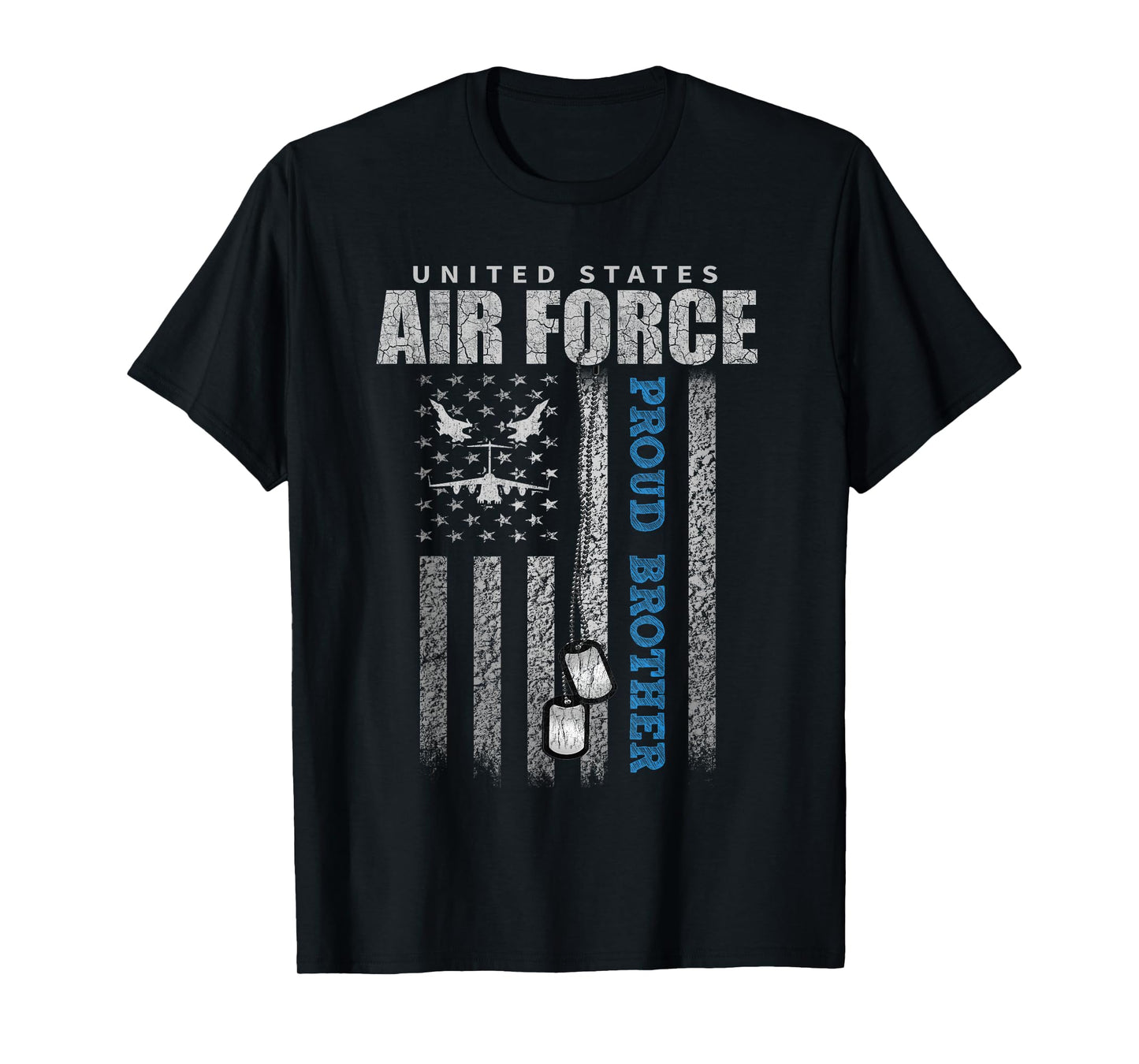 Proud Air Force Brother USA Flag T-Shirt