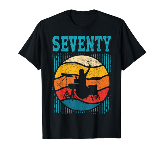 70 Year Old Shirt 70th Birthday Man Drummer Drums Drumming T-Shirt