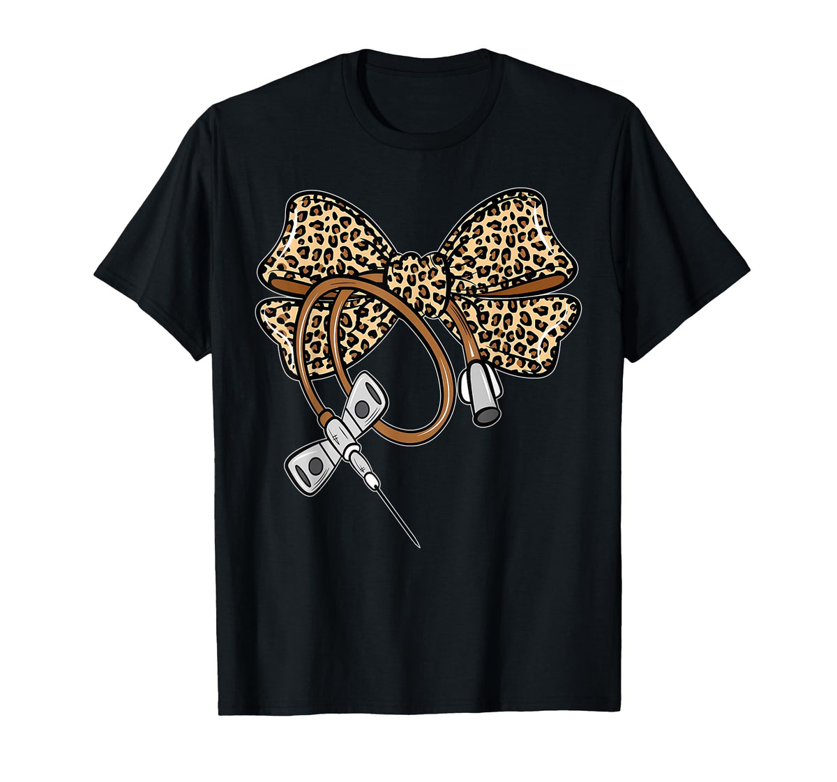 Leopard Coquette Bow Phlebotomist Nurse Phlebotomy Phleb T-Shirt