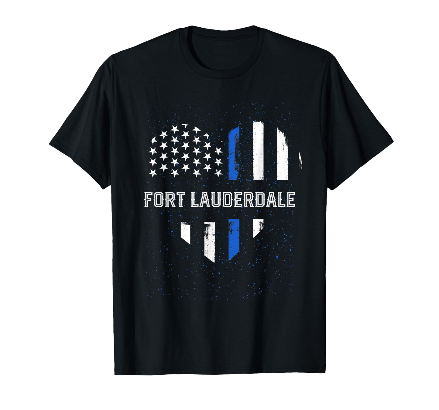 Thin Blue Line Heart Fort Lauderdale Police Officer T-Shirt
