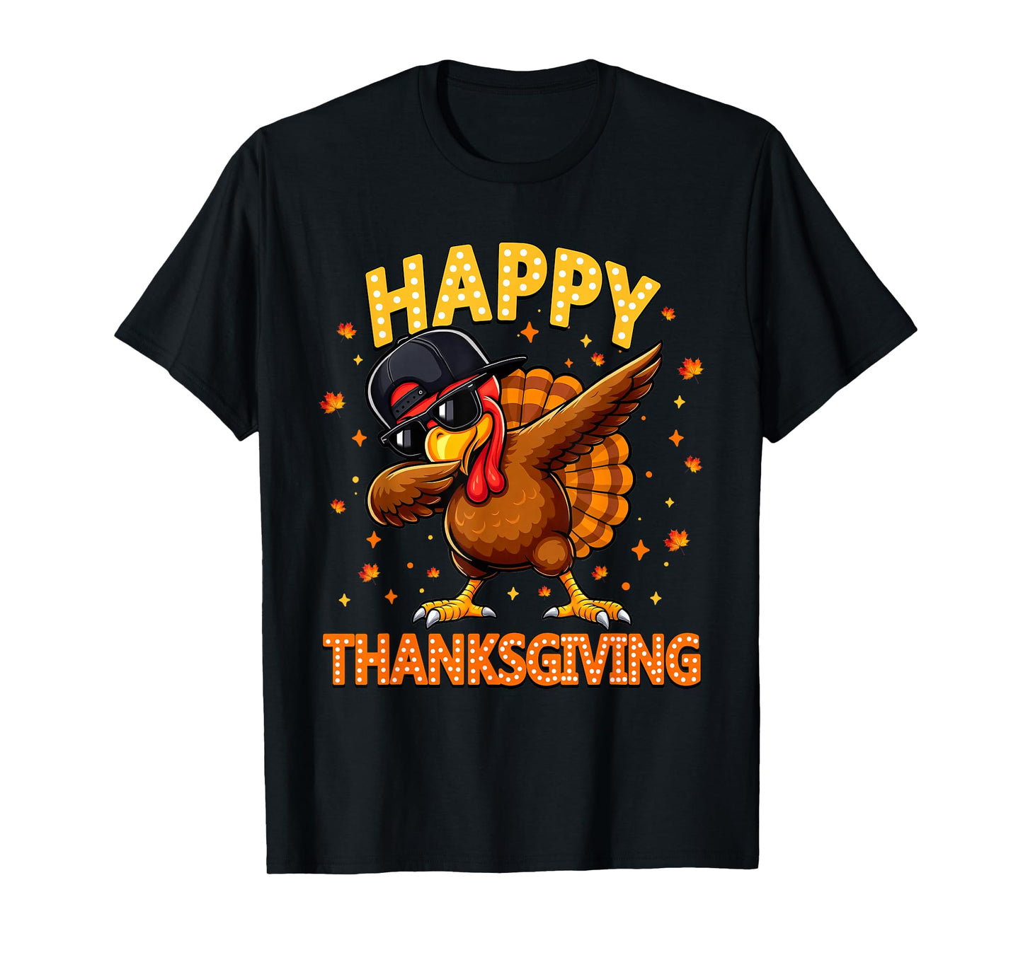 Happy Thanksgiving Funny Dabbing Turkey Thankful Fall Autumn T-Shirt