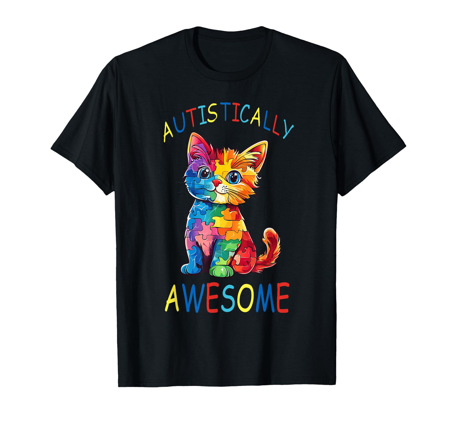 Autistically Awesome Autism Cat Awareness T-Shirt