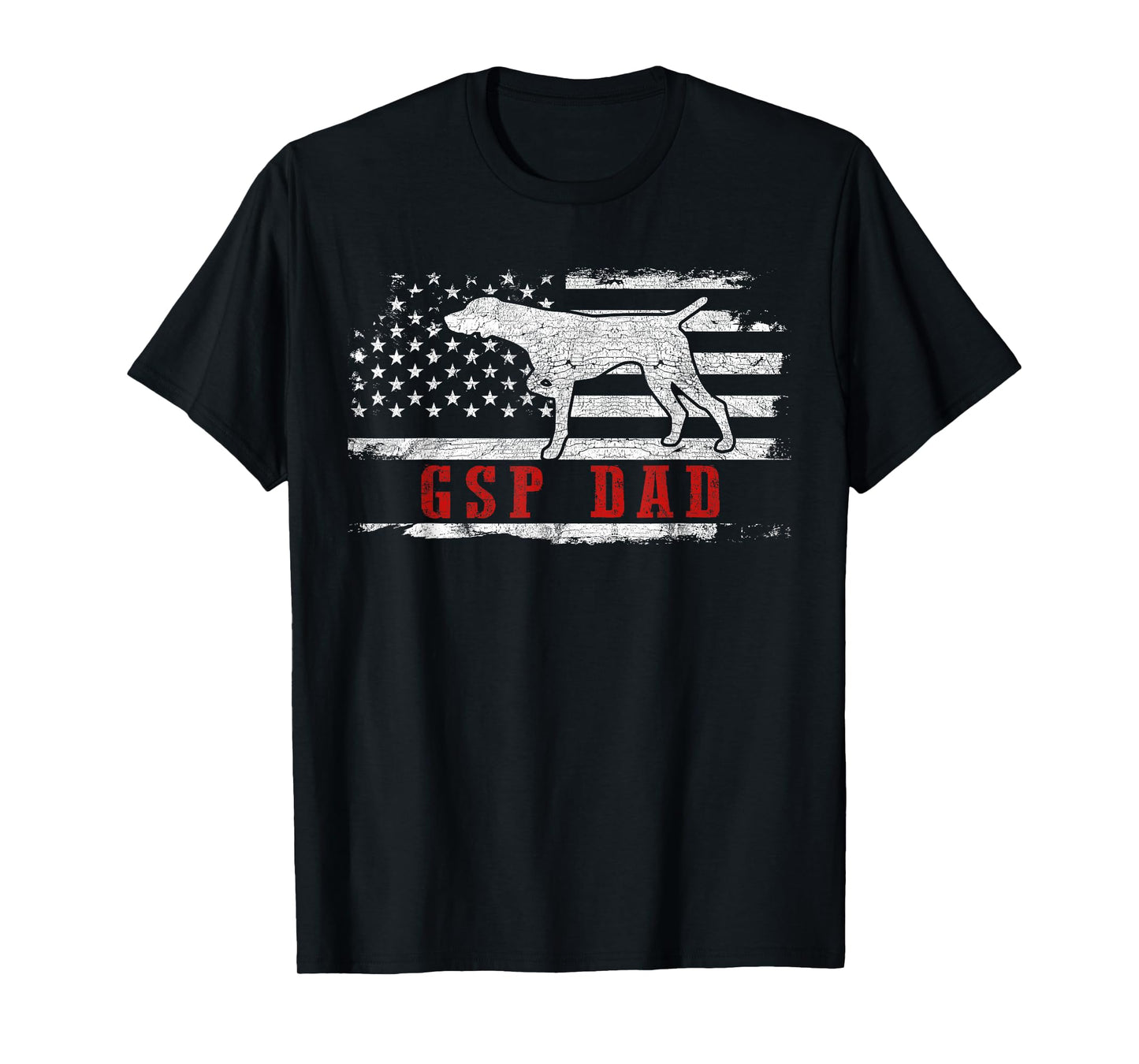 GSP Dad American Flag German Shorthaired Pointer Dog T-Shirt