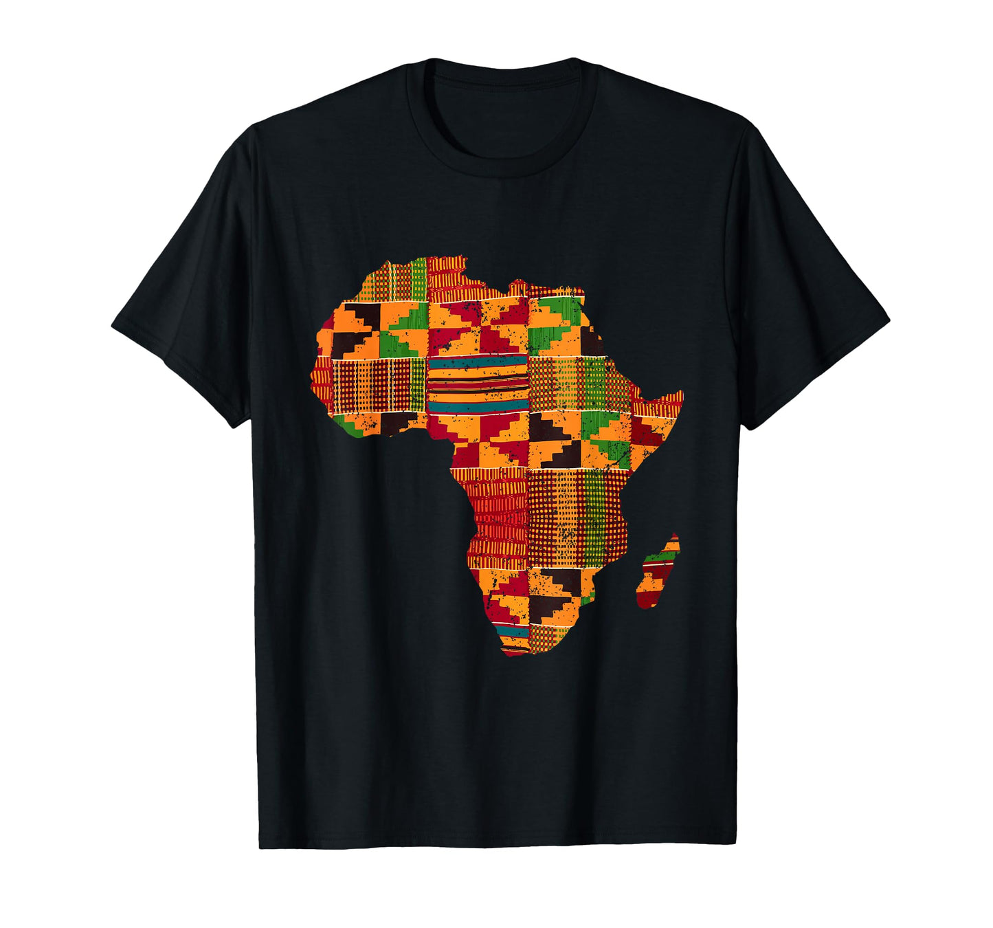 Cool Africa Map Kente Cloth Gift for Men Women African Lover T-Shirt Small