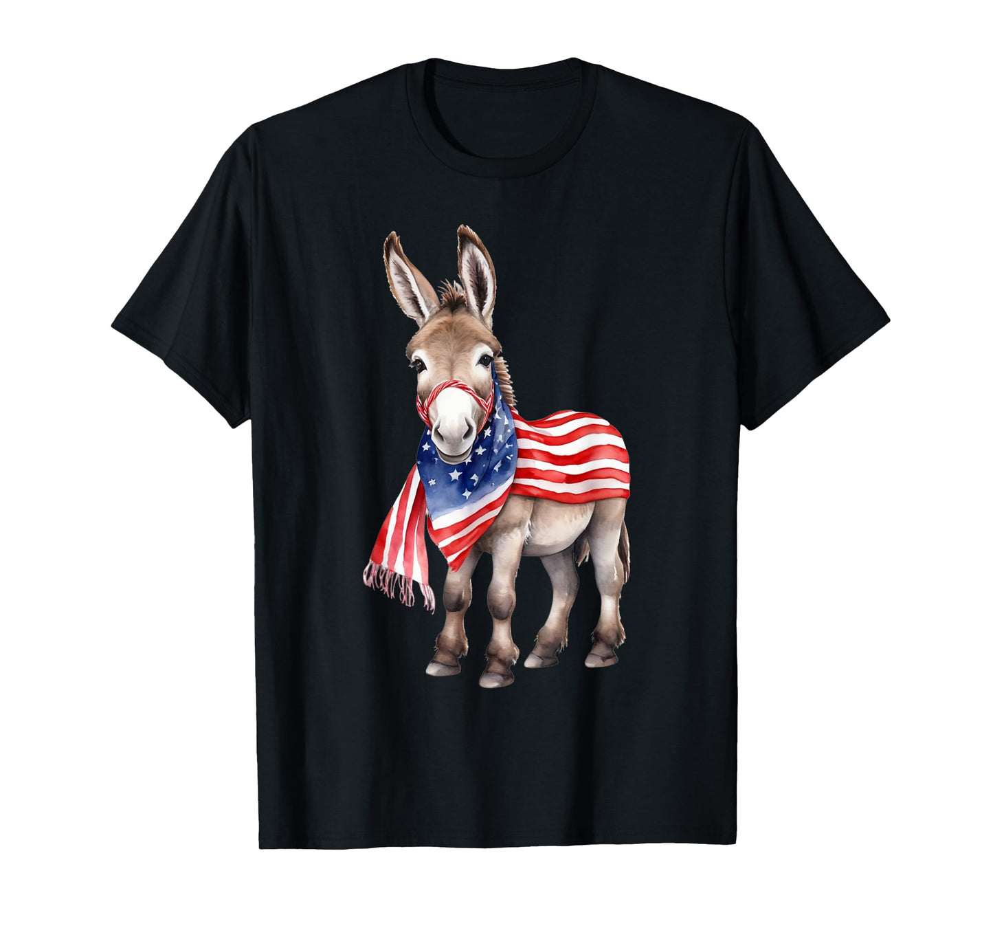 Donkey 4th of July American Flag Donkey Animal Patriotic Women Kids Men T-Shirt