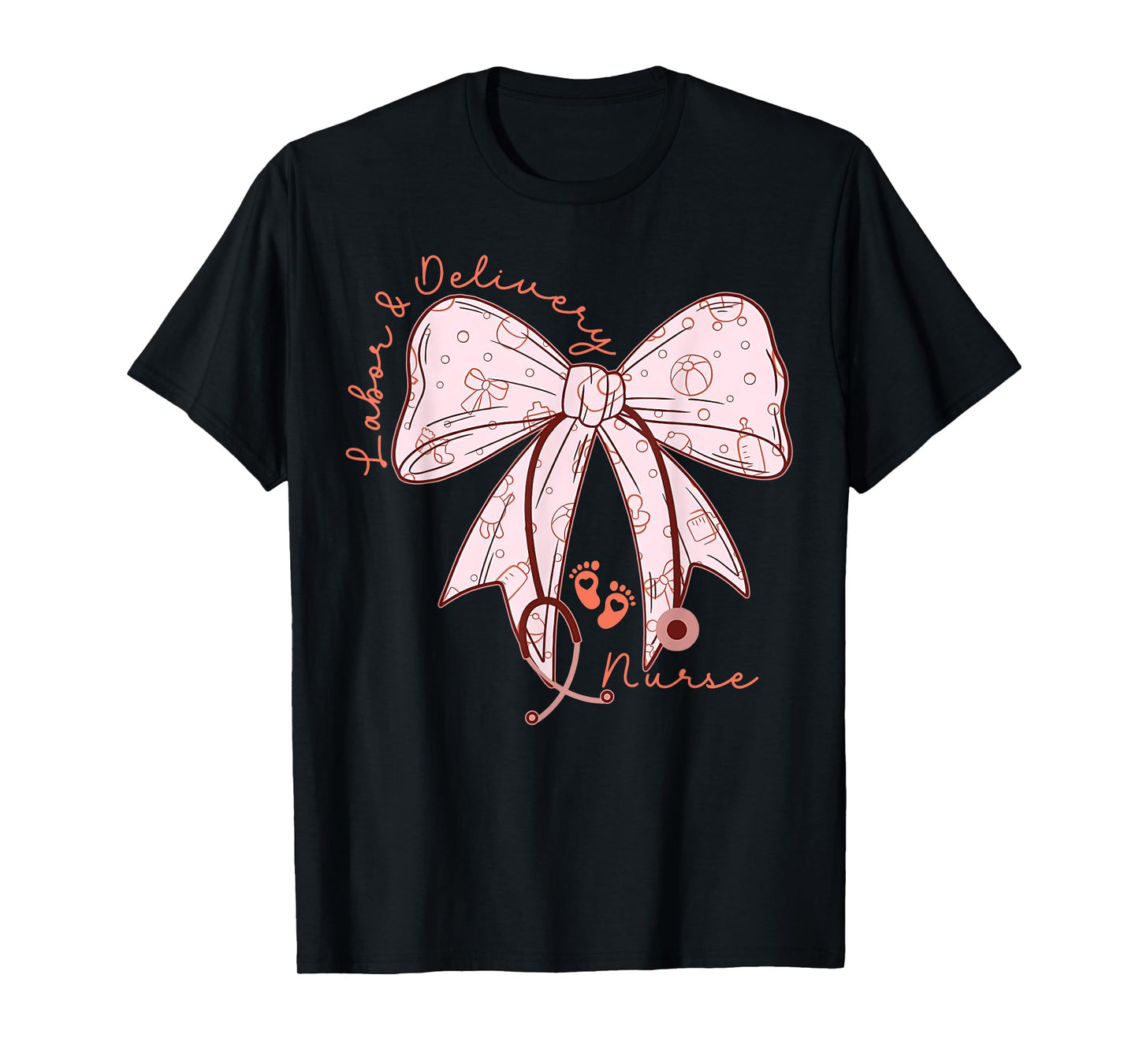 Cute Coquette Bow Labor and Delivery Unit Baby Ob RN Nurse T-Shirt