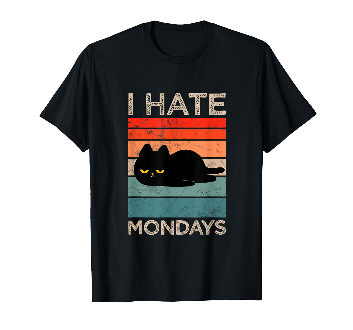I Hate Mondays Retro Cat – Funny Lazy Cat T-Shirt
