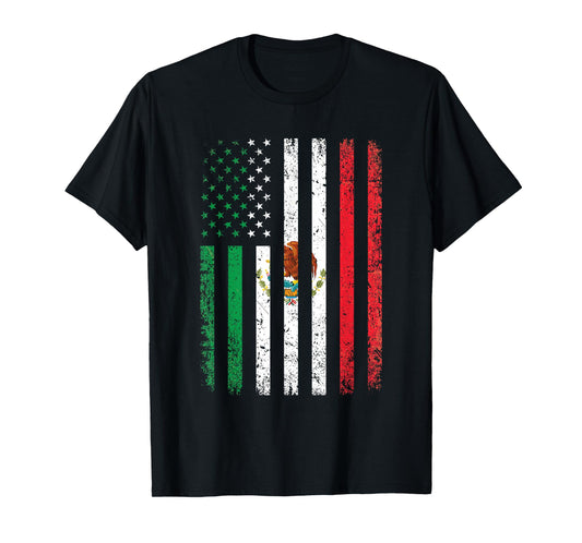 Mexico Flag Gift 4th of July USA American Mexican Flag T-Shirt